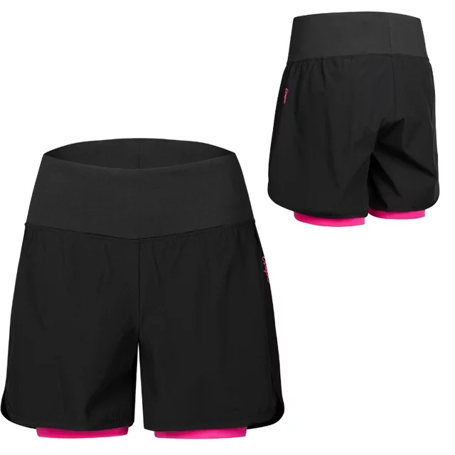 Lockere Damen-Radhose Etape Claudia - schwarz/ rosa