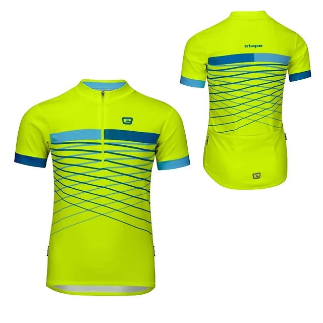 Kinder-Radtrikot Etape Lucky - žlutá fluo/modrá - žlutá fluo/modrá