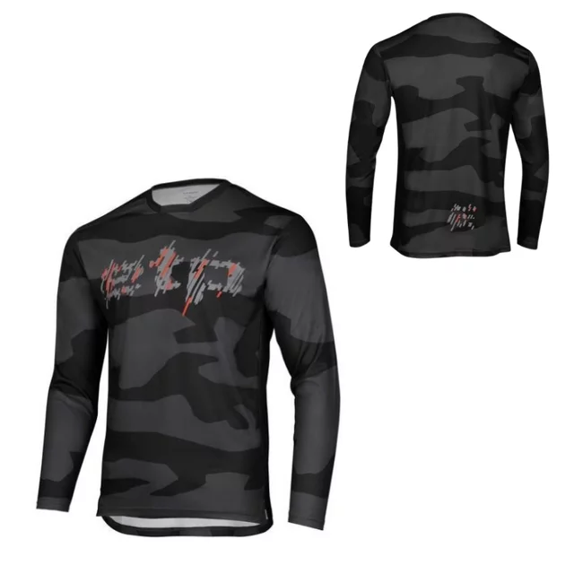 Herren-Radtrikot mit langen Ärmeln Etape Rocky - schwarz/rot - schwarz/rot