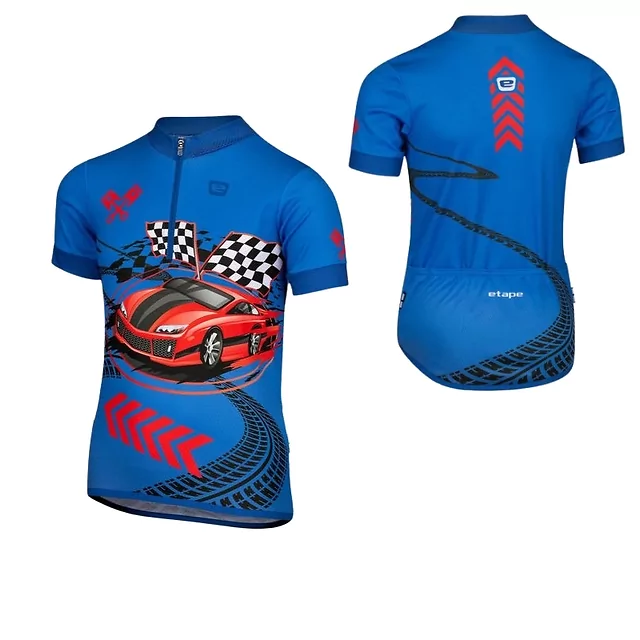Kinder-Radtrikot Etape Rio - bílá/růžová (jednorožec) - blau