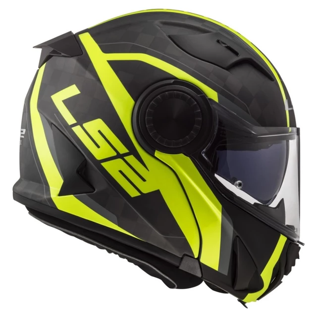 LS2 FF313 Vortex Solid Carbon Klapphelm - Carbon Hi Vis Yellow