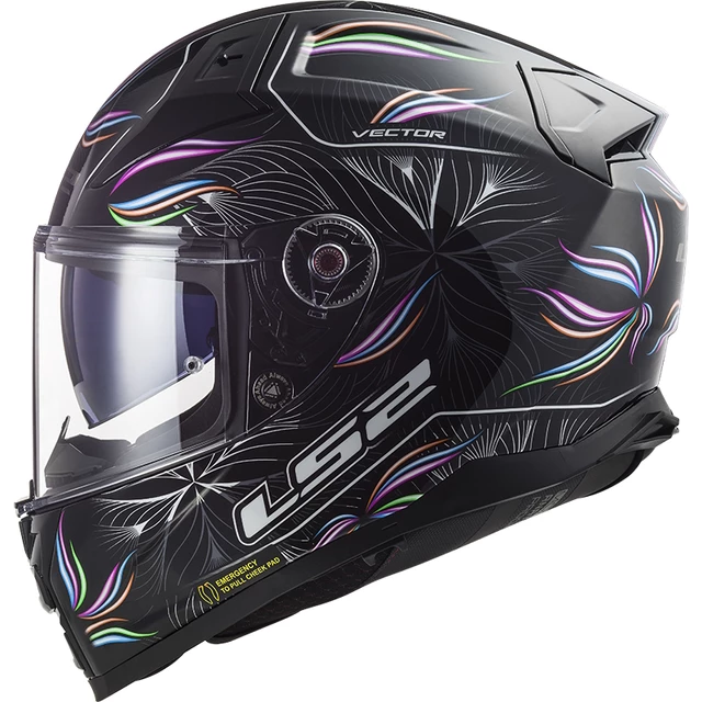 Motorradhelm LS2 FF811 Vector II Tropical Schwarz Weiß