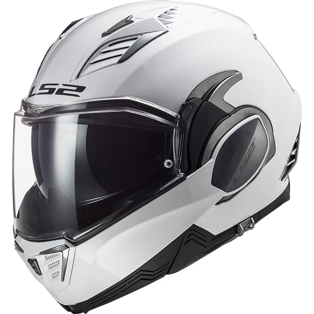 LS2 FF900 Valiant II Solid P/J Klappbares Motorradhelm - Matt Schwarz - Weiss
