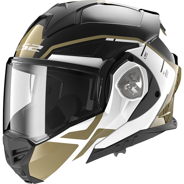 Klappbarer Motorradhelm LS2 FF901 Advant X Metryk Schwarz Gold P/J
