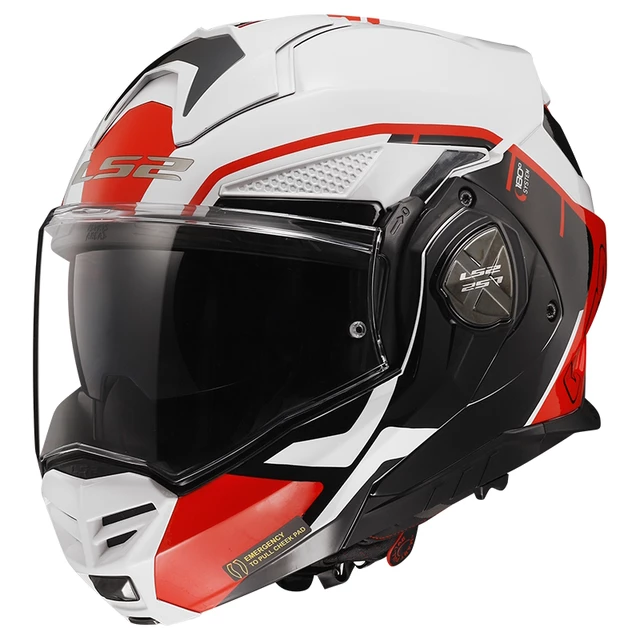 Flip-up Motorradhelm LS2 FF901 Advant X Metryk Weiß Rot P/J