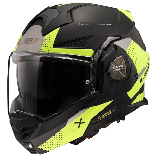 Flip-up Motorradhelm LS2 FF901 Advant X Oblivion Matt Schwarz H-V P/J