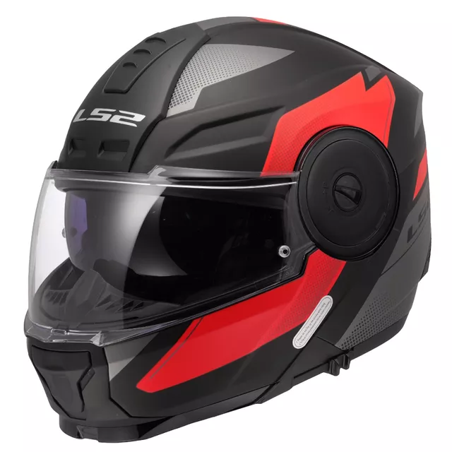 Klappbarer Motorradhelm LS2 FF902 Scope II Duria Schwarz Rot