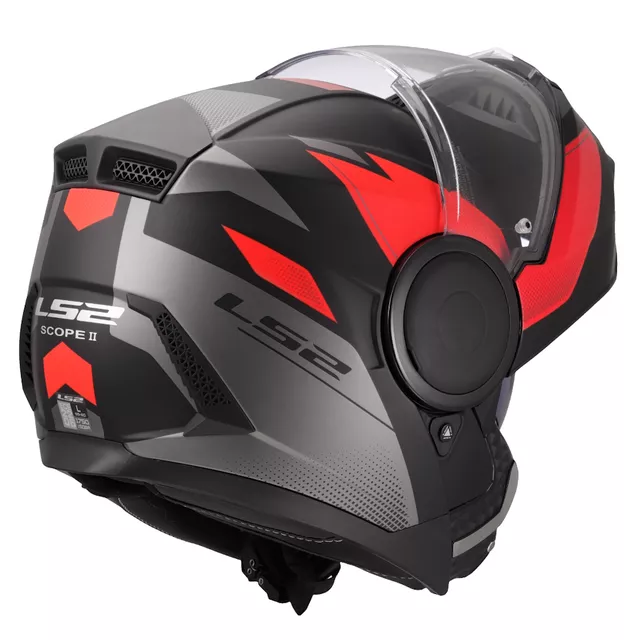 Klappbarer Motorradhelm LS2 FF902 Scope II Duria Schwarz Rot