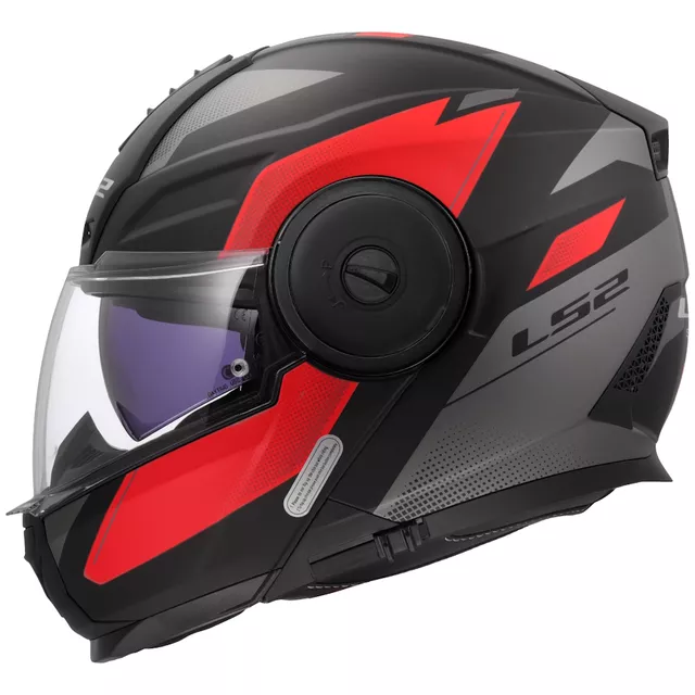 Klappbarer Motorradhelm LS2 FF902 Scope II Duria Schwarz Rot
