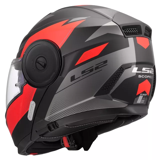 Klappbarer Motorradhelm LS2 FF902 Scope II Duria Schwarz Rot