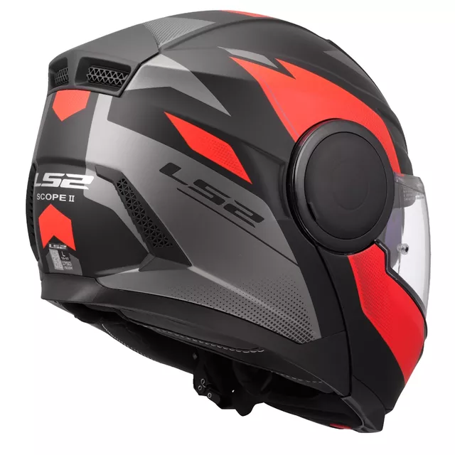 Klappbarer Motorradhelm LS2 FF902 Scope II Duria Schwarz Rot