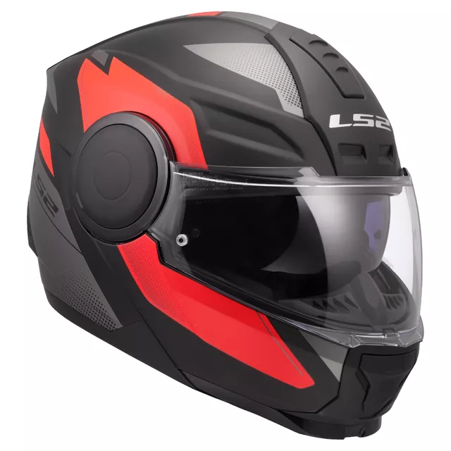 Klappbarer Motorradhelm LS2 FF902 Scope II Duria Schwarz Rot