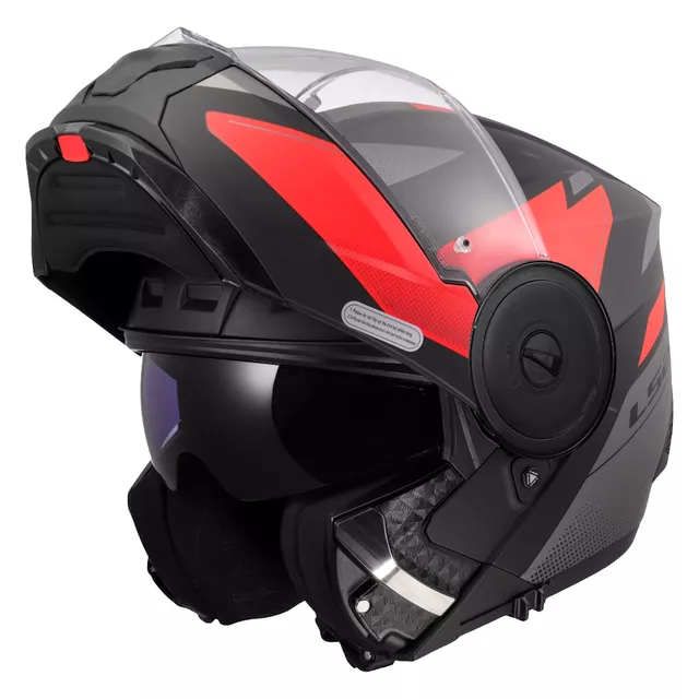Klappbarer Motorradhelm LS2 FF902 Scope II Duria Schwarz Rot