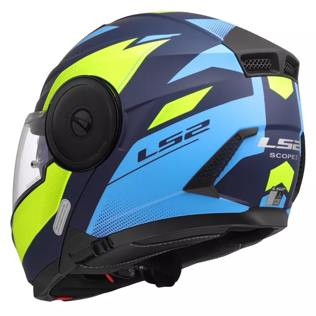 Klappbarer Motorradhelm LS2 FF902 Scope II Duria Blau H-V Gelb