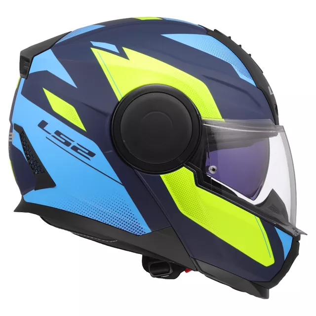 Klappbarer Motorradhelm LS2 FF902 Scope II Duria Blau H-V Gelb