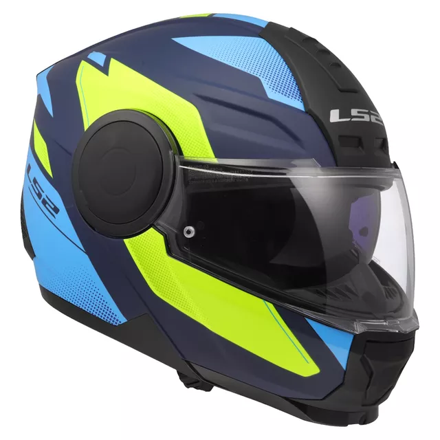 Klappbarer Motorradhelm LS2 FF902 Scope II Duria Blau H-V Gelb