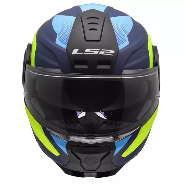 Klappbarer Motorradhelm LS2 FF902 Scope II Duria Blau H-V Gelb
