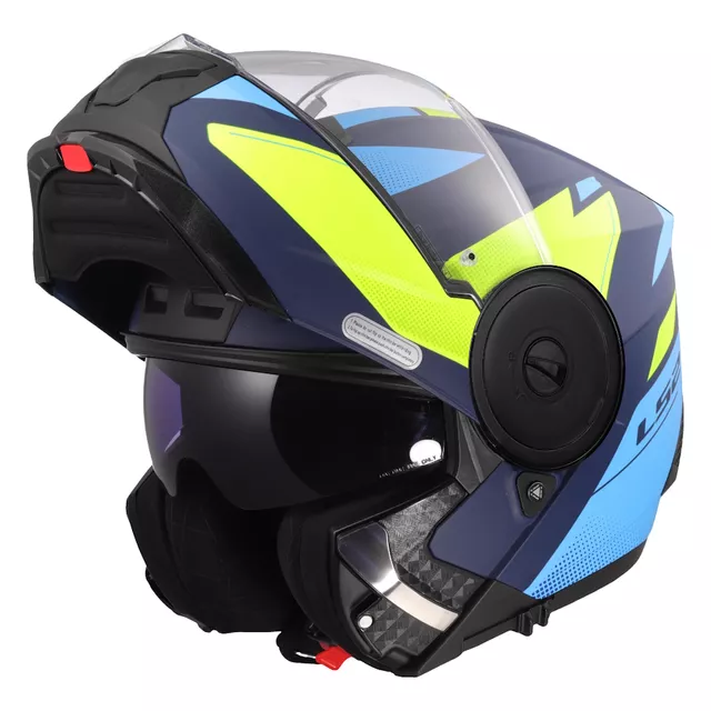 Klappbarer Motorradhelm LS2 FF902 Scope II Duria Blau H-V Gelb