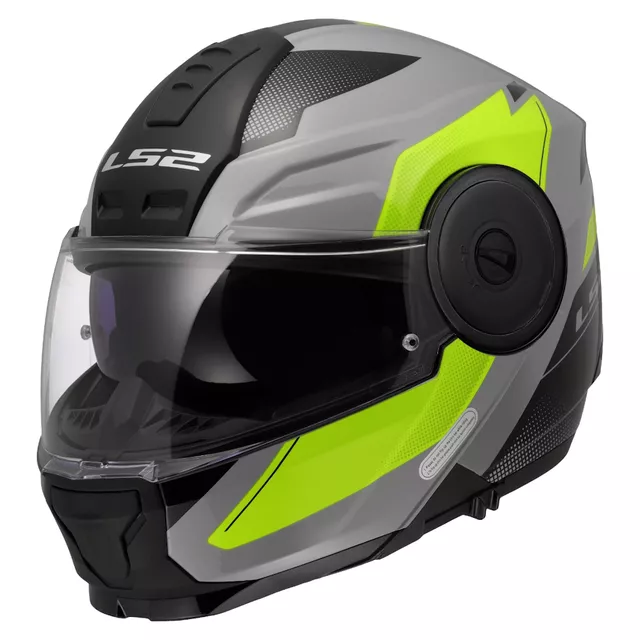 Klappbarer Motorradhelm LS2 FF902 Scope II Duria Grau H-V Gelb