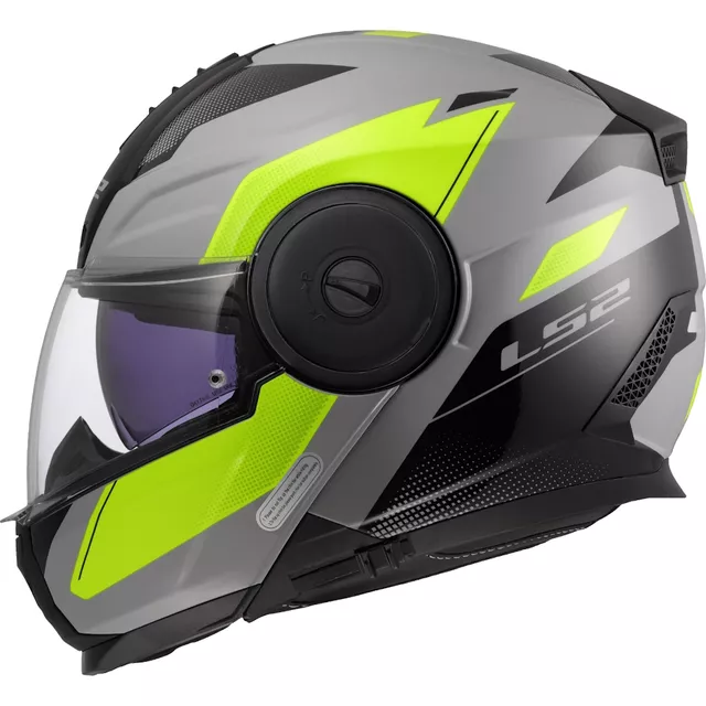 Klappbarer Motorradhelm LS2 FF902 Scope II Duria Grau H-V Gelb