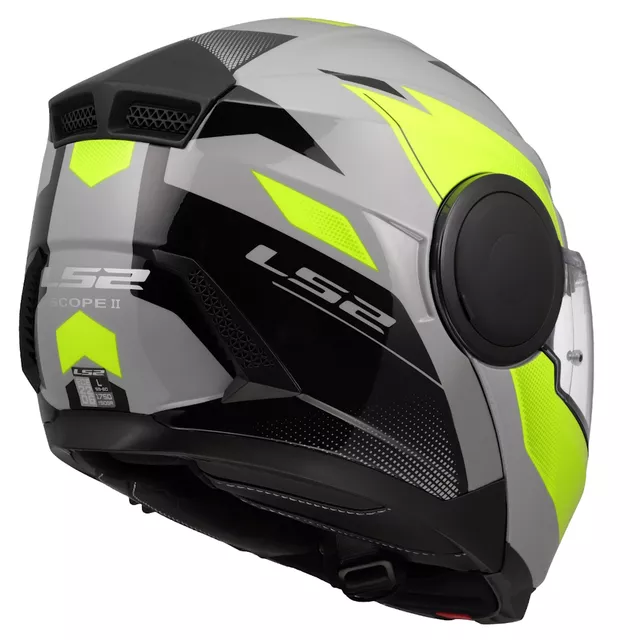 Klappbarer Motorradhelm LS2 FF902 Scope II Duria Grau H-V Gelb