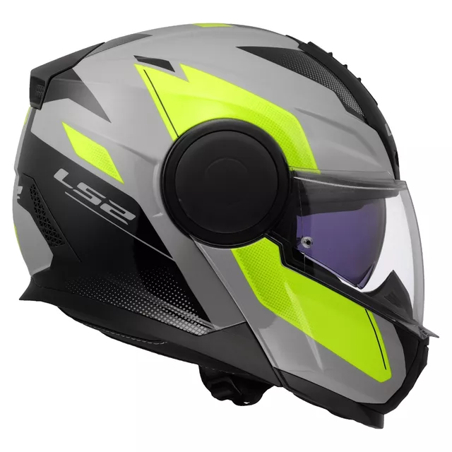Klappbarer Motorradhelm LS2 FF902 Scope II Duria Grau H-V Gelb