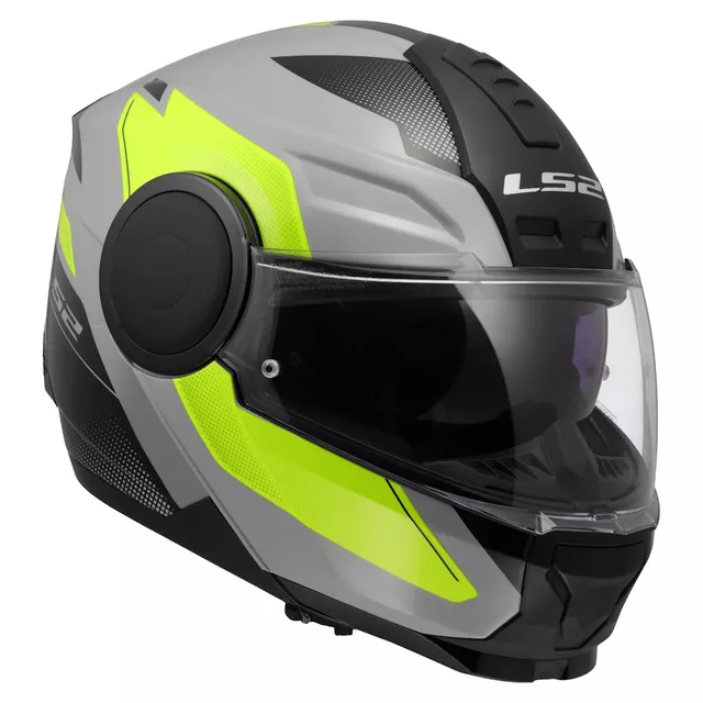 Klappbarer Motorradhelm LS2 FF902 Scope II Duria Grau H-V Gelb