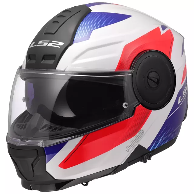 Klappbarer Motorradhelm LS2 FF902 Scope II Duria Weiß Blau Rot