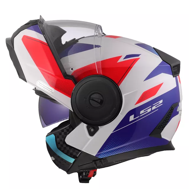 Klappbarer Motorradhelm LS2 FF902 Scope II Duria Weiß Blau Rot