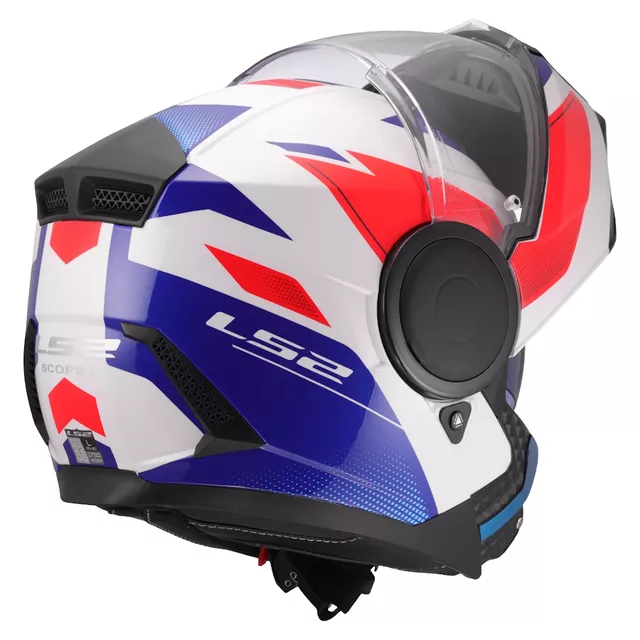 Klappbarer Motorradhelm LS2 FF902 Scope II Duria Weiß Blau Rot