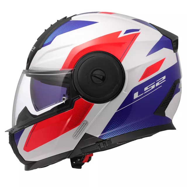 Klappbarer Motorradhelm LS2 FF902 Scope II Duria Weiß Blau Rot