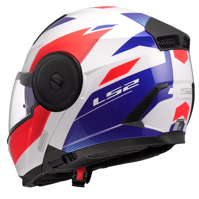 Klappbarer Motorradhelm LS2 FF902 Scope II Duria Weiß Blau Rot