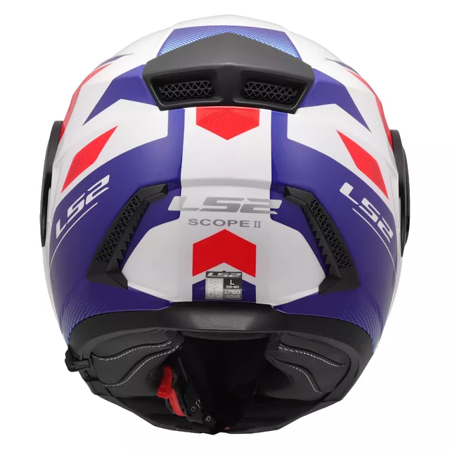 Klappbarer Motorradhelm LS2 FF902 Scope II Duria Weiß Blau Rot