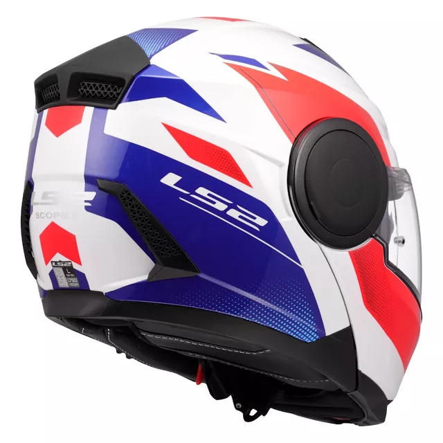 Klappbarer Motorradhelm LS2 FF902 Scope II Duria Weiß Blau Rot