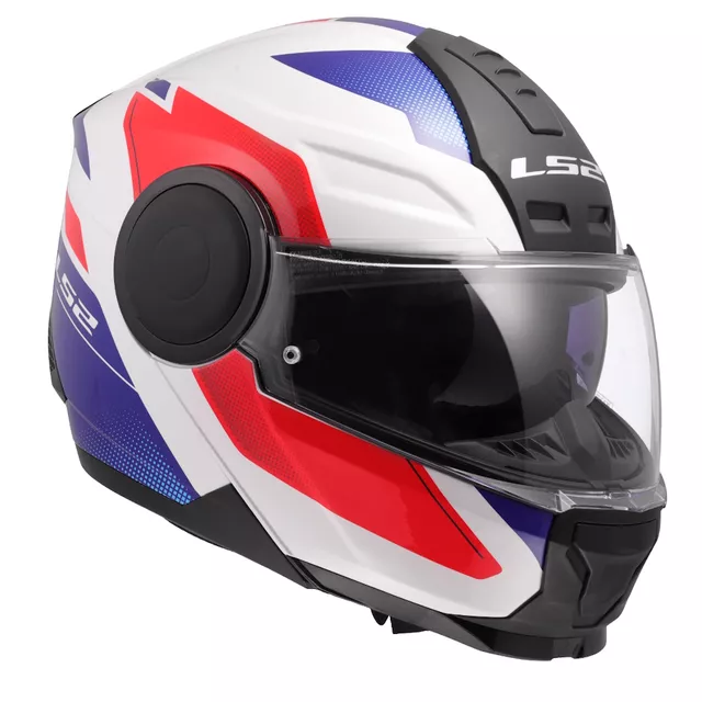 Klappbarer Motorradhelm LS2 FF902 Scope II Duria Weiß Blau Rot