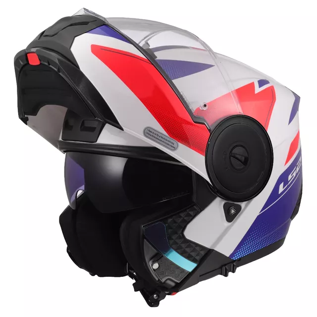 Klappbarer Motorradhelm LS2 FF902 Scope II Duria Weiß Blau Rot