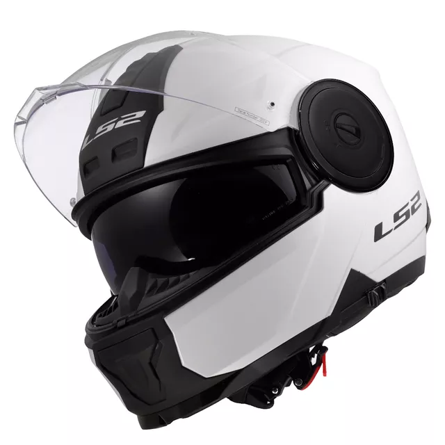 LS2 FF902 Scope II Solid Gloss White Flip-up Motorradhelm