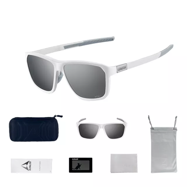 Altalist Kay L1 polarisierte Sonnenbrille - bílá se stříbrnými skly