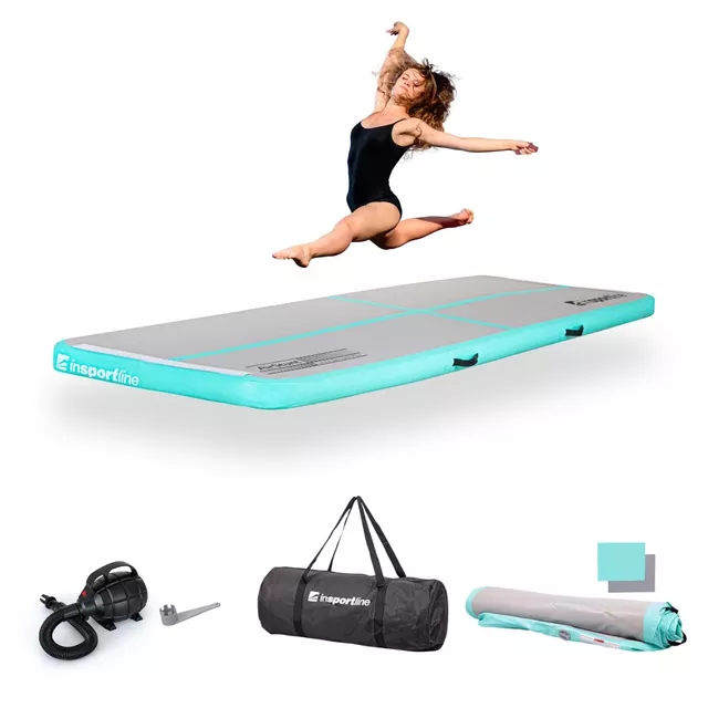 Airtrack inSPORTline Airstunt 300x100x10 cm weiß mit elektrischer Pumpe