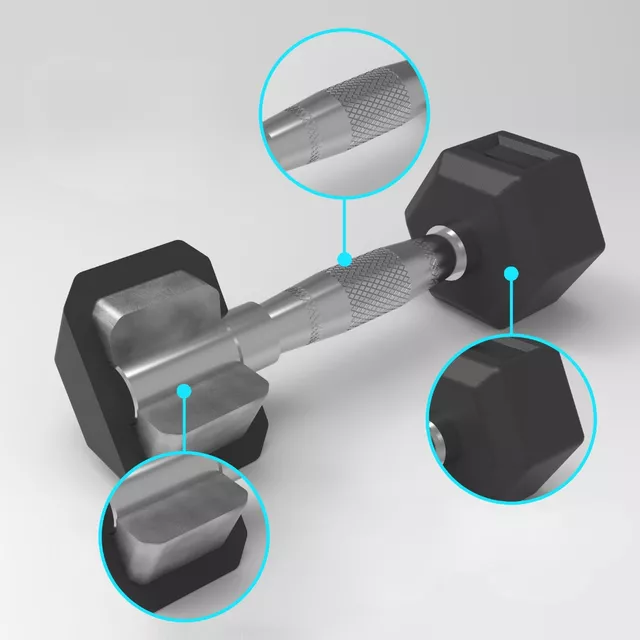 Sechseckige Kurzhantel inSPORTline Hexclusive 12,5 kg