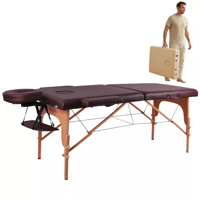 inSPORTline Taisage Massageliege 2-teilig aus Holz - braun - braun