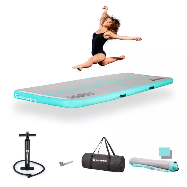 Airtrack inSPORTline Airstunt 300x100x10 cm weiß mit Handpumpe