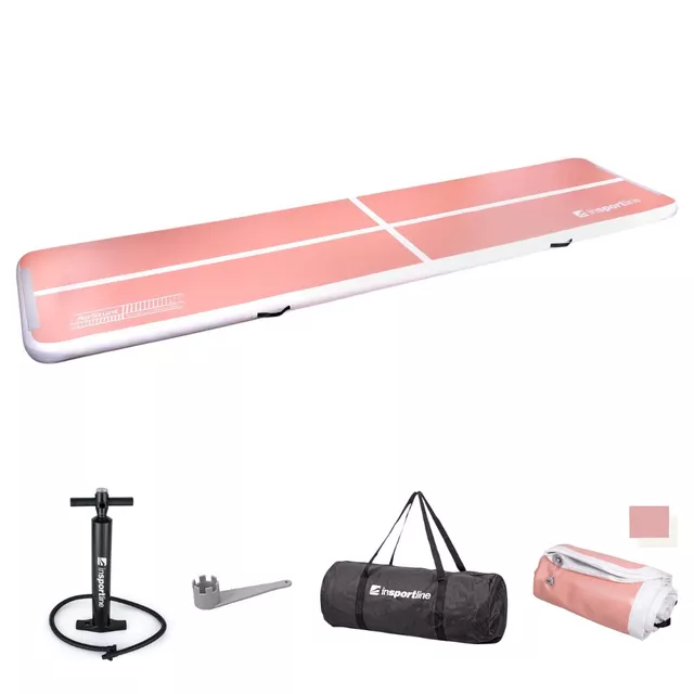Airtrack inSPORTline Airstunt 500x100x10 cm korallenrosa mit Handpumpe