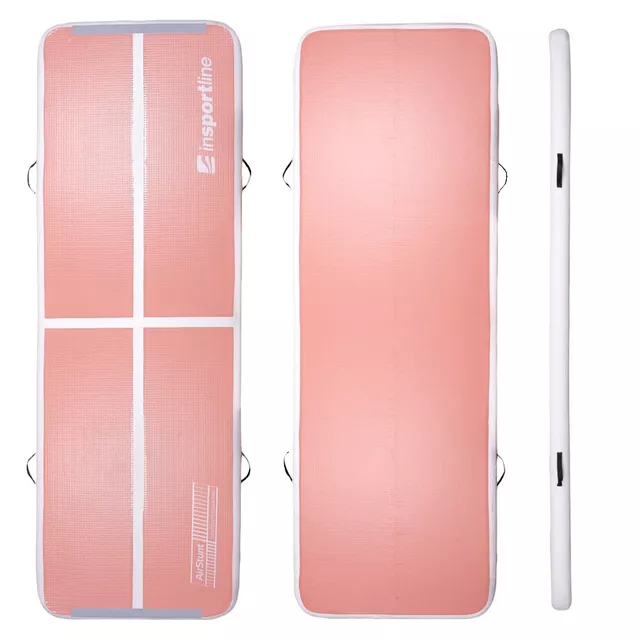 Airtrack inSPORTline Airstunt 300x100x10 cm korallenrosa mit Handpumpe