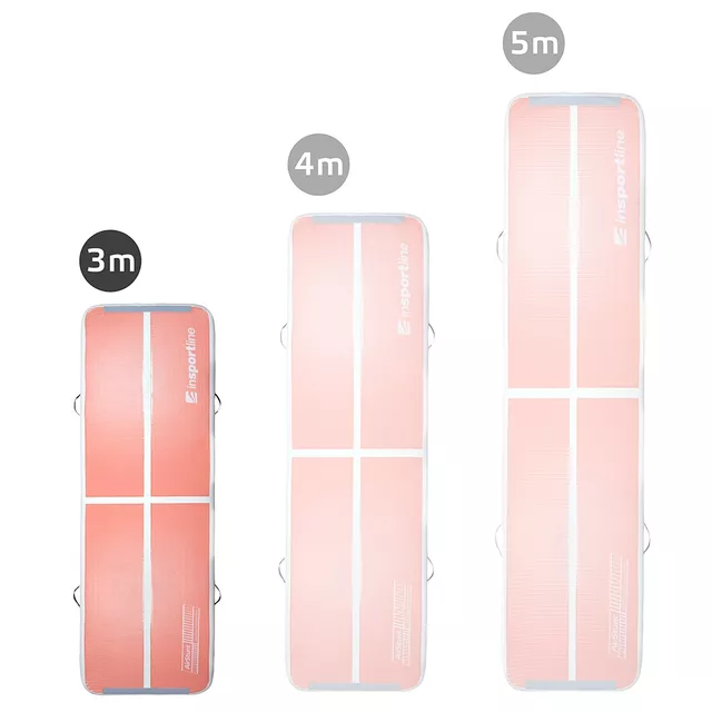 Airtrack inSPORTline Airstunt 300x100x10 cm korallenrosa mit elektrischer Pumpe