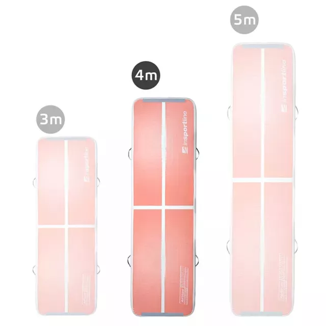 Airtrack inSPORTline Airstunt 400x100x10 cm korallenrosa mit Handpumpe