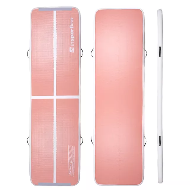 Airtrack inSPORTline Airstunt 500x100x10 cm korallenrosa mit Handpumpe
