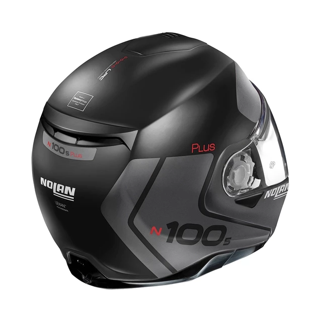 Nolan N100-5 Plus Distinctive N-Com Motorradhelm - Glänzendes Schwarz-Rot