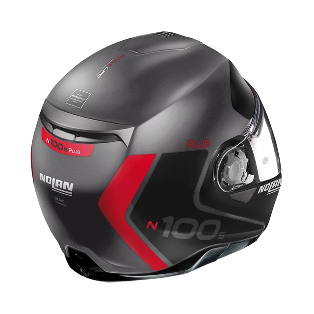 Nolan N100-5 Plus Distinctive N-Com Motorradhelm - Glänzendes Schwarz-Rot