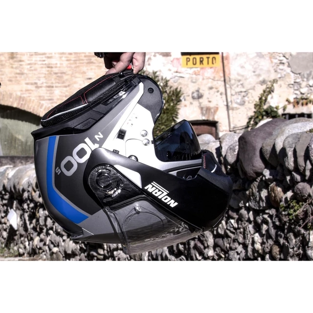 Nolan N100-5 Plus Distinctive N-Com Motorradhelm - Glänzendes Schwarz-Rot